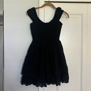American Eagle Outfitters Black smocked top dress xs babydoll boho style nwt